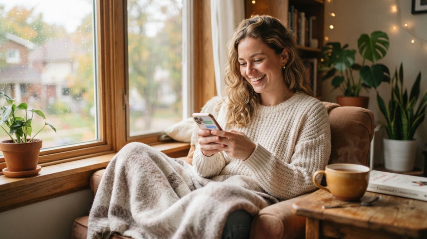 Girls chat online while relaxing at home and enjoying a casual mobile conversation