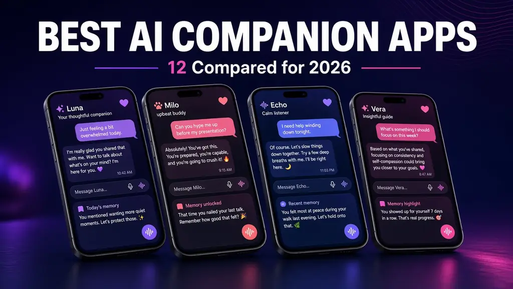 Best AI companion apps compared for 2026